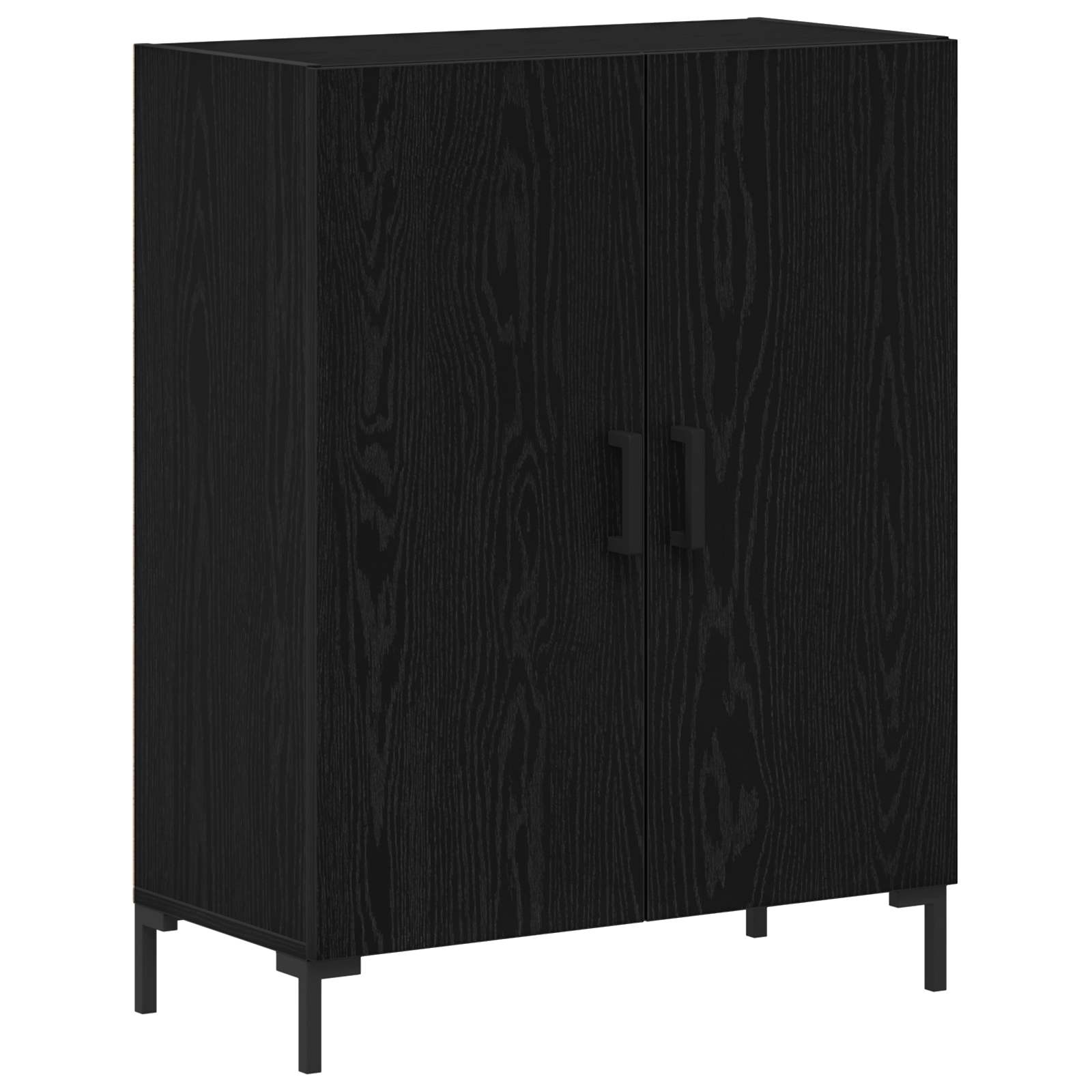 Highboard 2 pcs Schwarz Eichen-Optik Holzwerkstoff