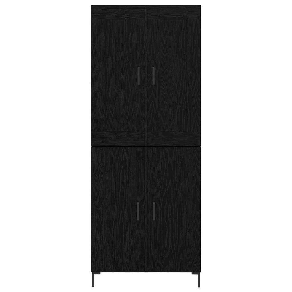 Highboard 2 pcs Schwarz Eichen-Optik Holzwerkstoff