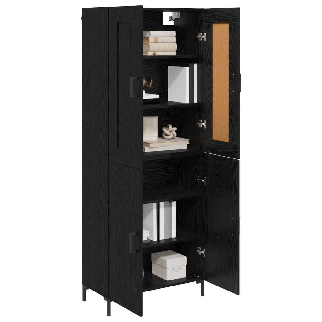 Highboard 2 pcs Schwarz Eichen-Optik Holzwerkstoff