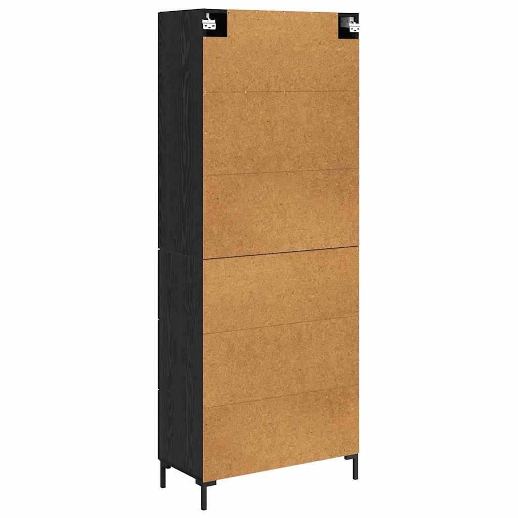 Highboard 2 pcs Schwarz Eichen-Optik Holzwerkstoff