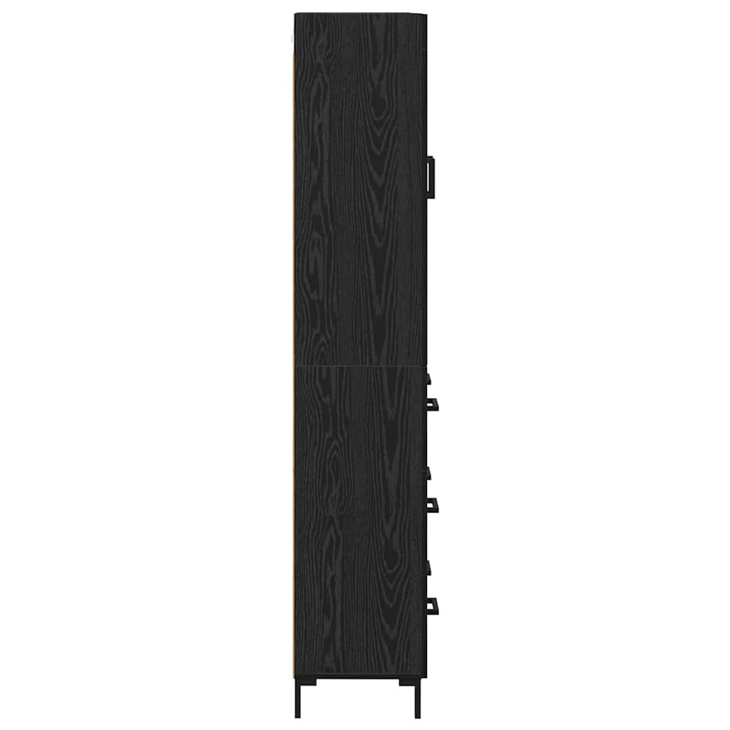 Highboard 2 pcs Schwarz Eichen-Optik Holzwerkstoff