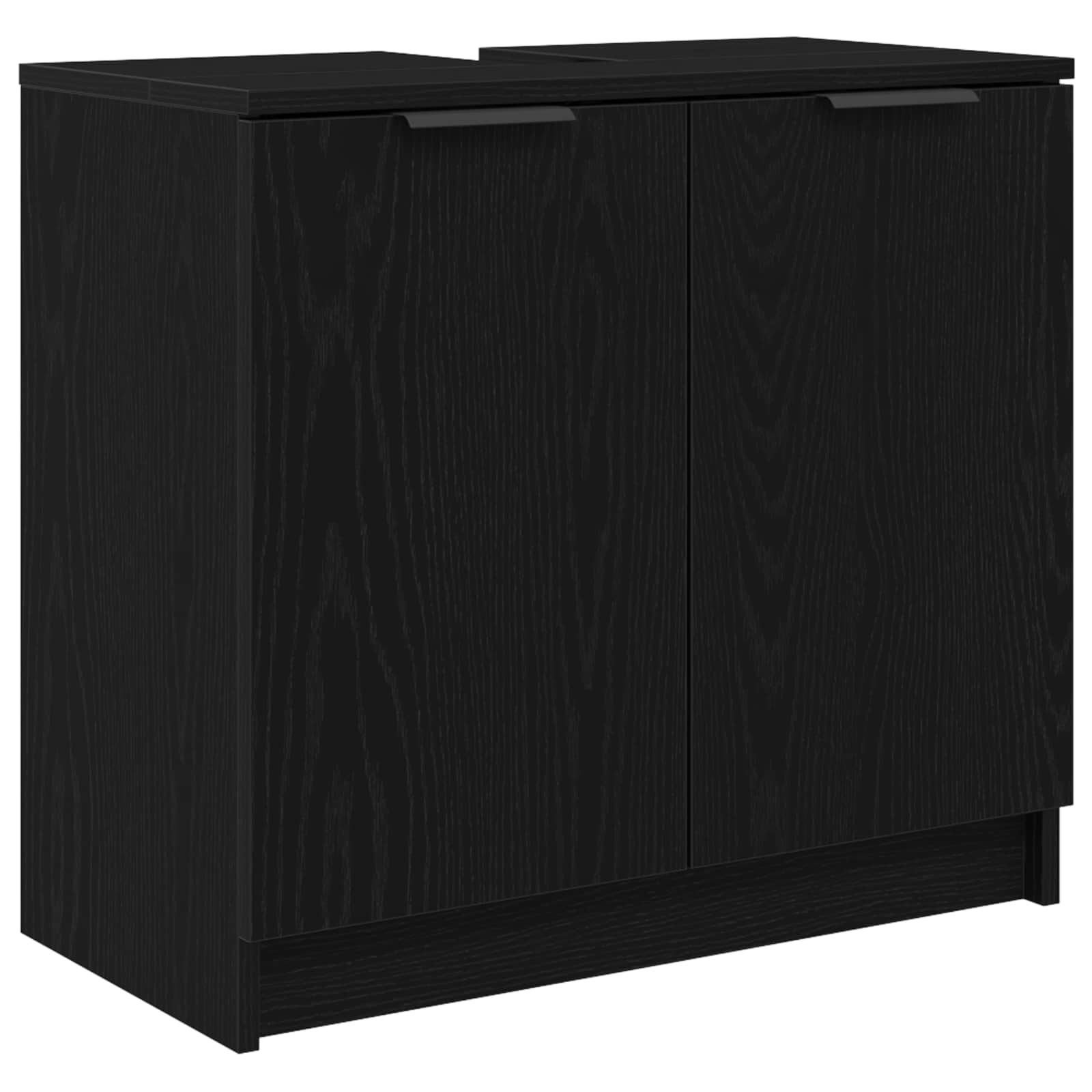 Badezimmermöbel-Set 5 pcs Schwarz Eichen-Optik Holzwerkstoff