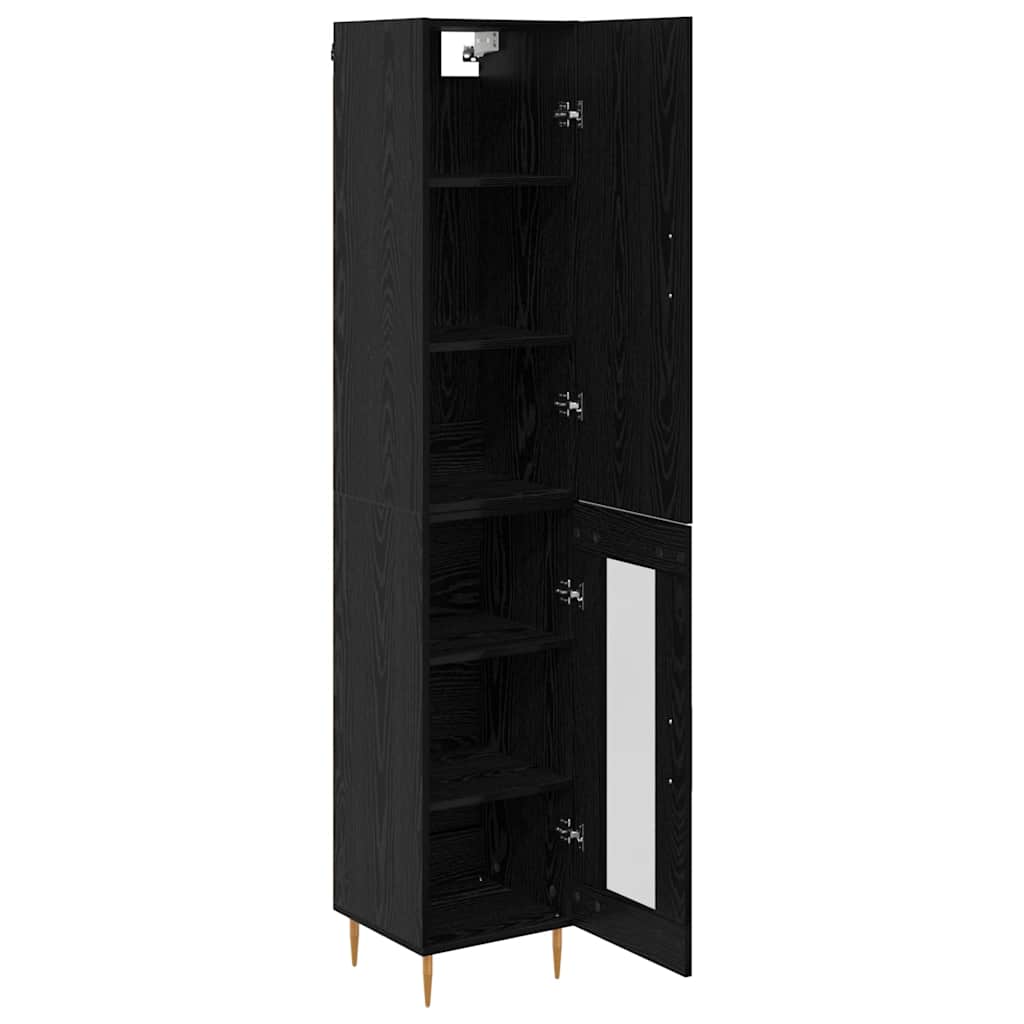 Highboard 2 pcs Schwarz Eichen-Optik Holzwerkstoff