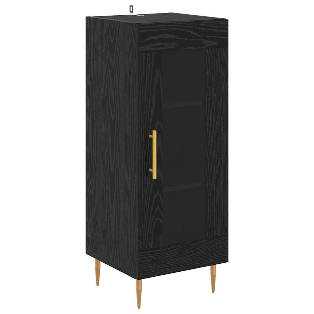 Highboard 2 pcs Schwarz Eichen-Optik Holzwerkstoff