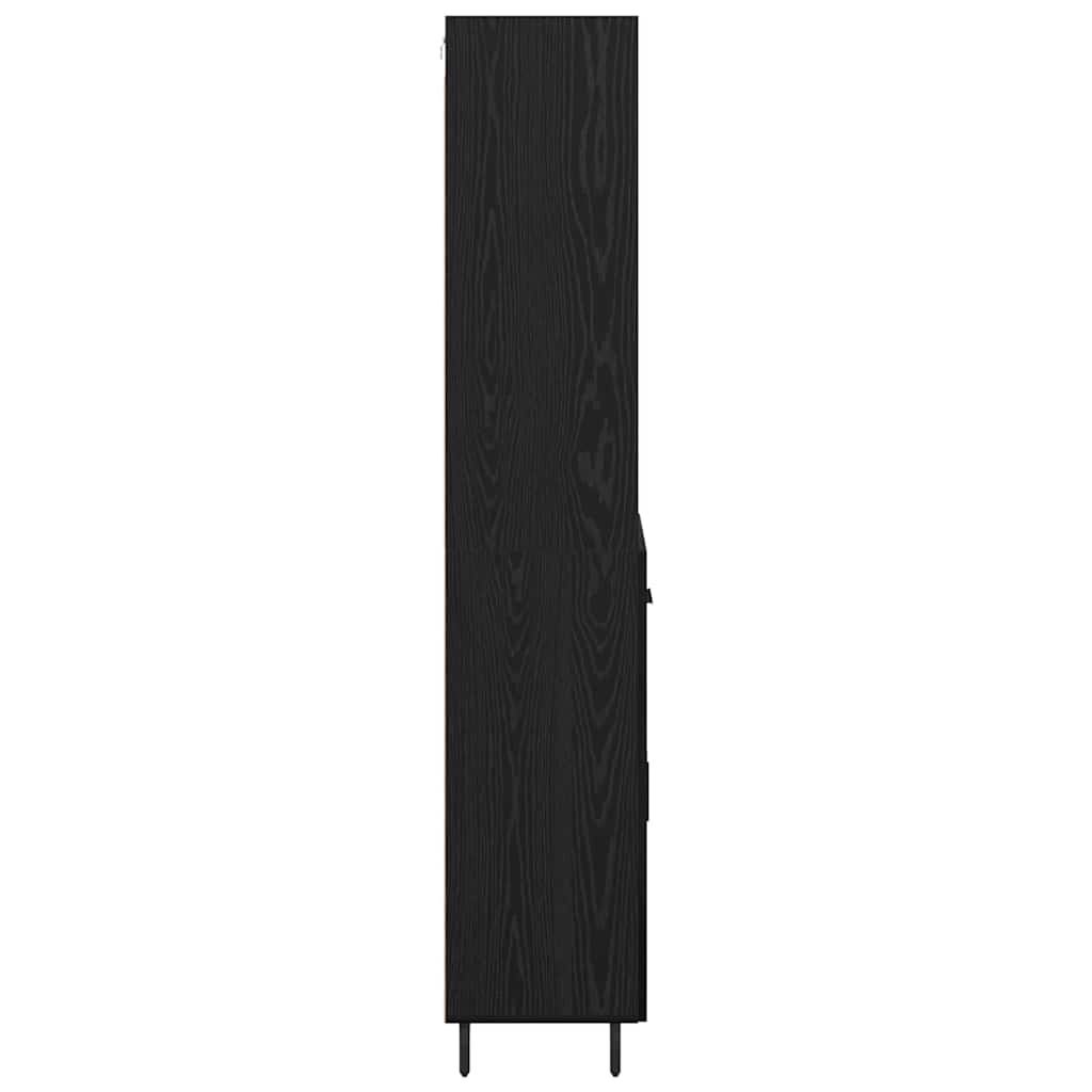 Highboard Schwarz Eichen-Optik 69,5 x 34 x 180 cm
