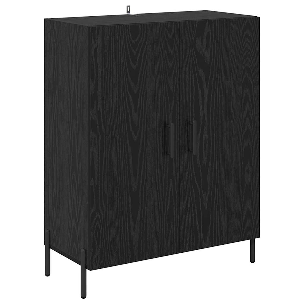 Highboard 2 Stück Schwarz Eichen-Optik Holzwerkstoff