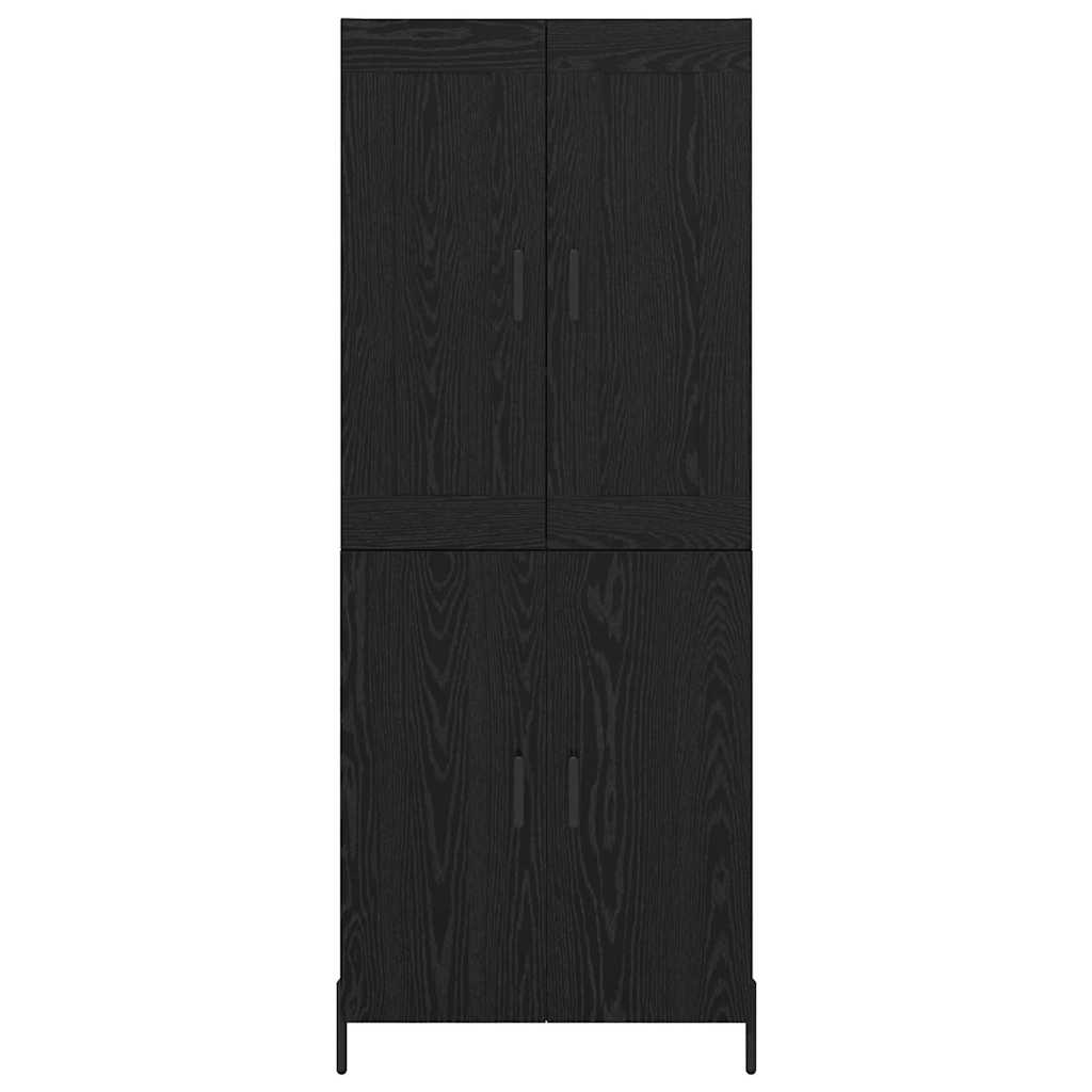 Highboard 2 Stück Schwarz Eichen-Optik Holzwerkstoff