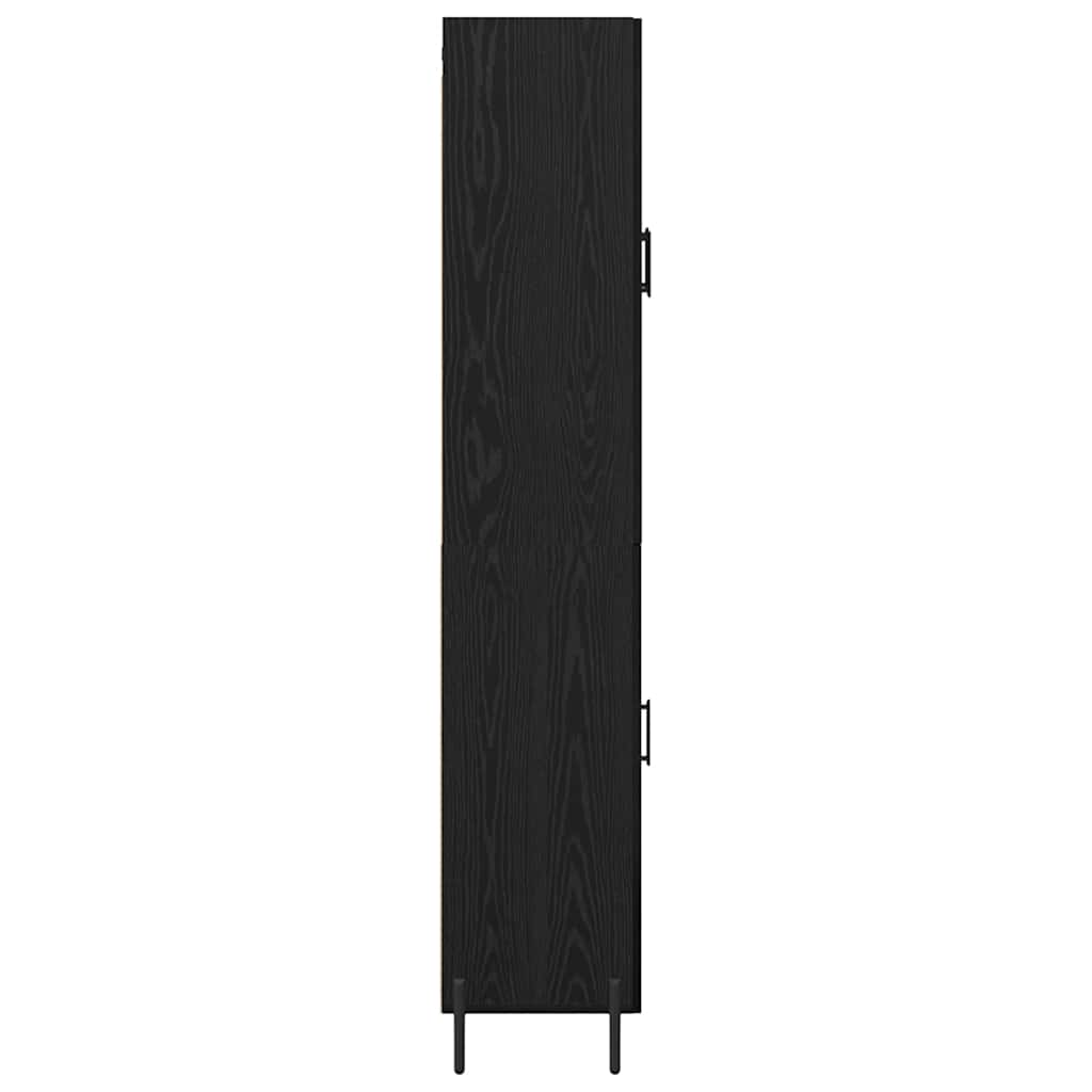 Highboard 2 Stück Schwarz Eichen-Optik Holzwerkstoff