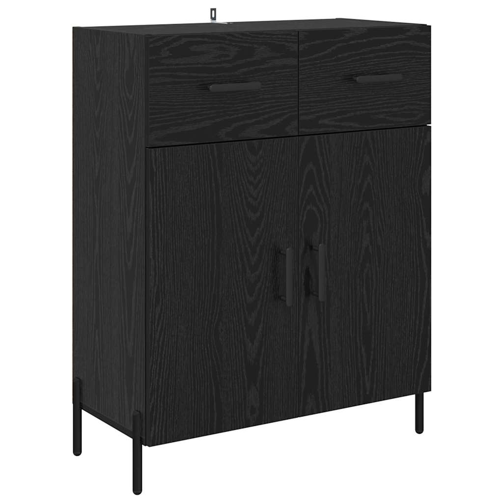 Highboard 2 Stück Schwarz Eichen-Optik Holzwerkstoff