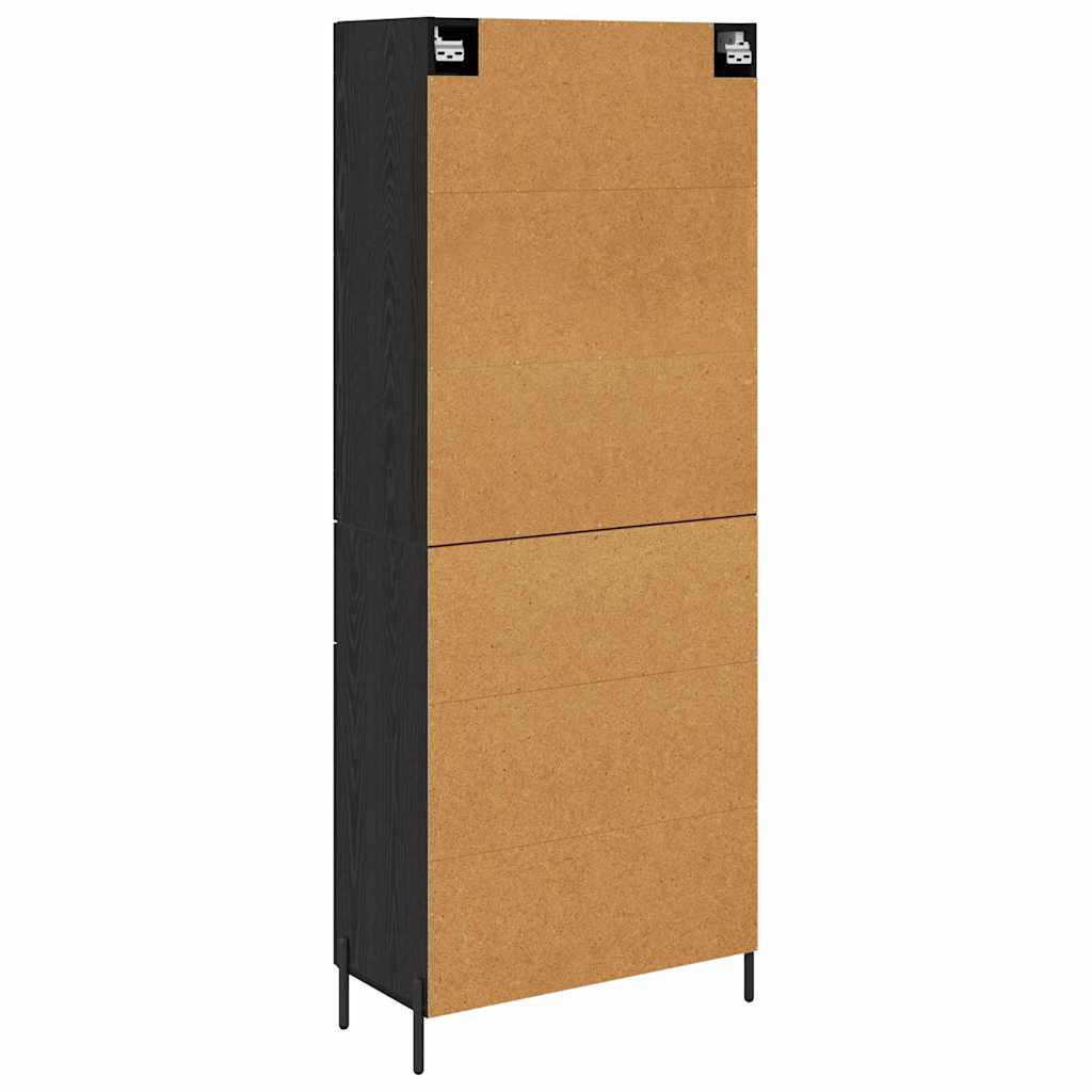 Highboard 2 Stück Schwarz Eichen-Optik Holzwerkstoff