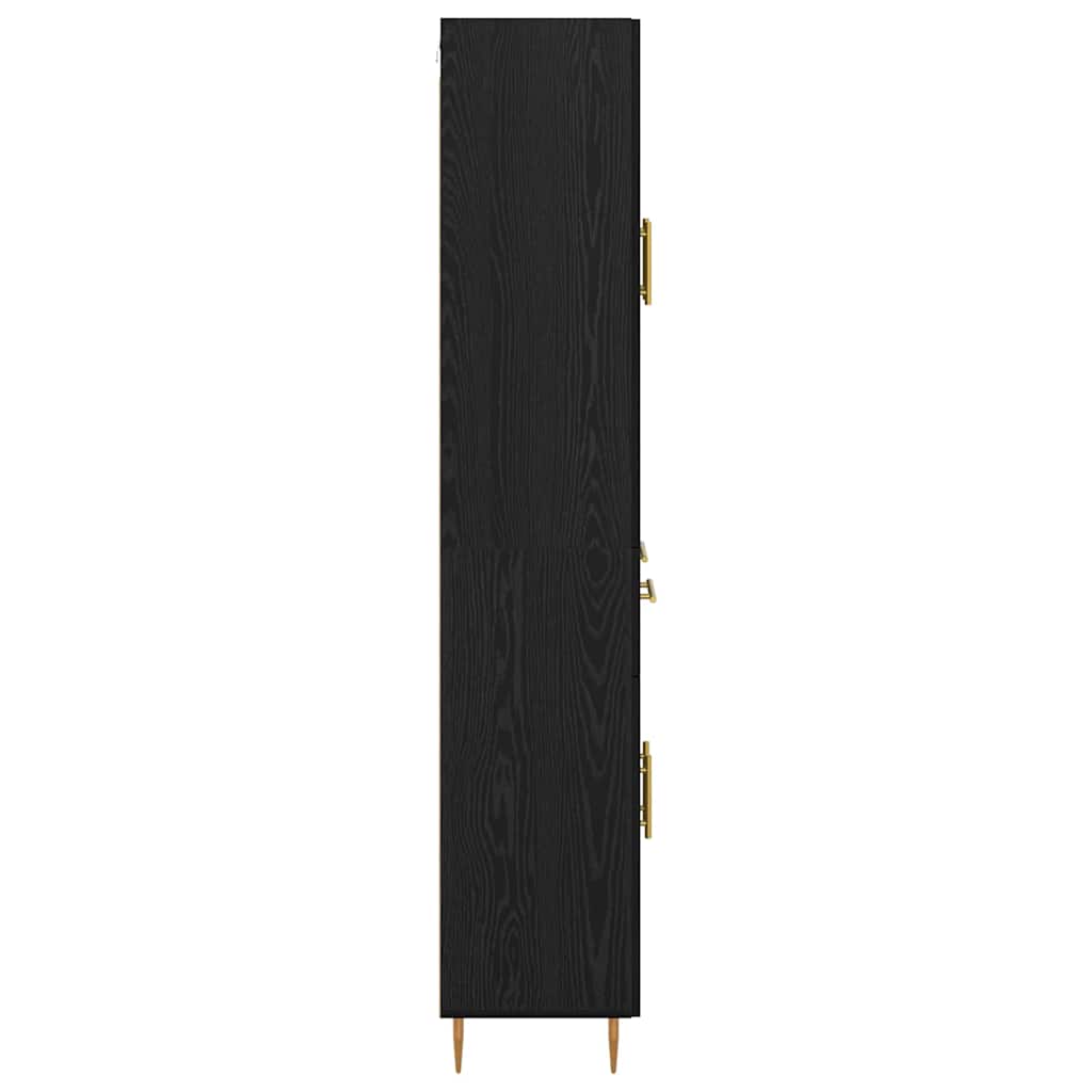 Highboard Schwarz Eichen-Optik 69,5 x 34 x 180 cm Holzwerkstoff