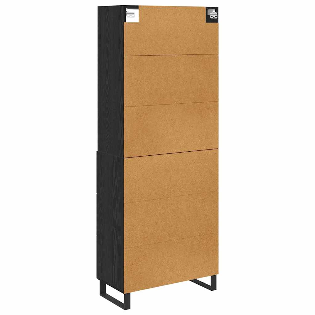 Highboard 2 pcs Schwarz Eichen-Optik Holzwerkstoff