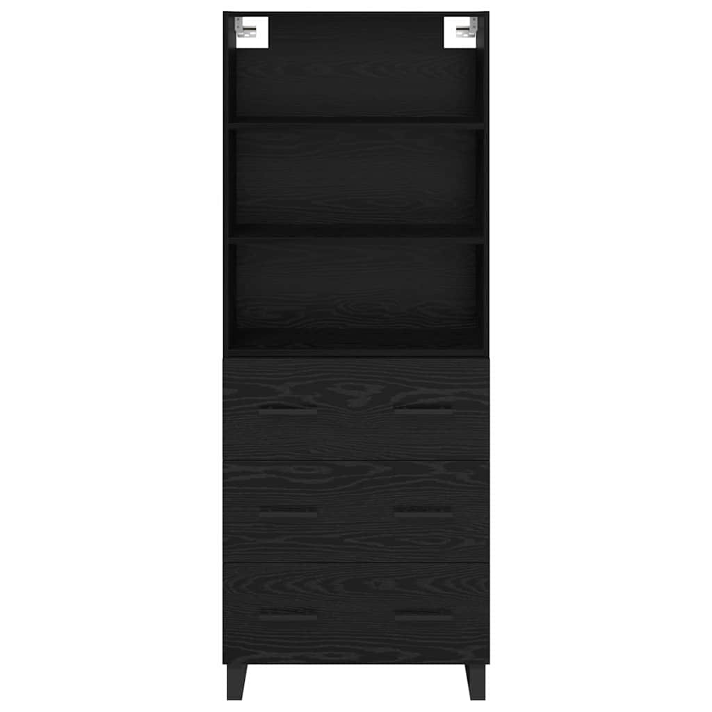 Highboard 2 pcs Schwarz Eichen-Optik Holzwerkstoff