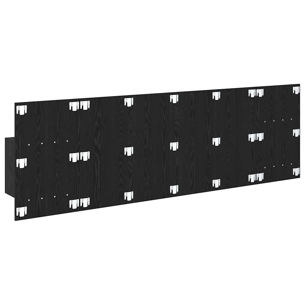 Kopfteil mit Schrank 3 Stück Schwarz Eichen-Optik Holzwerkstoff