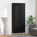 Highboard Schwarz Eichen-Optik 69,5 x 34 x 180 cm Holzwerkstoff