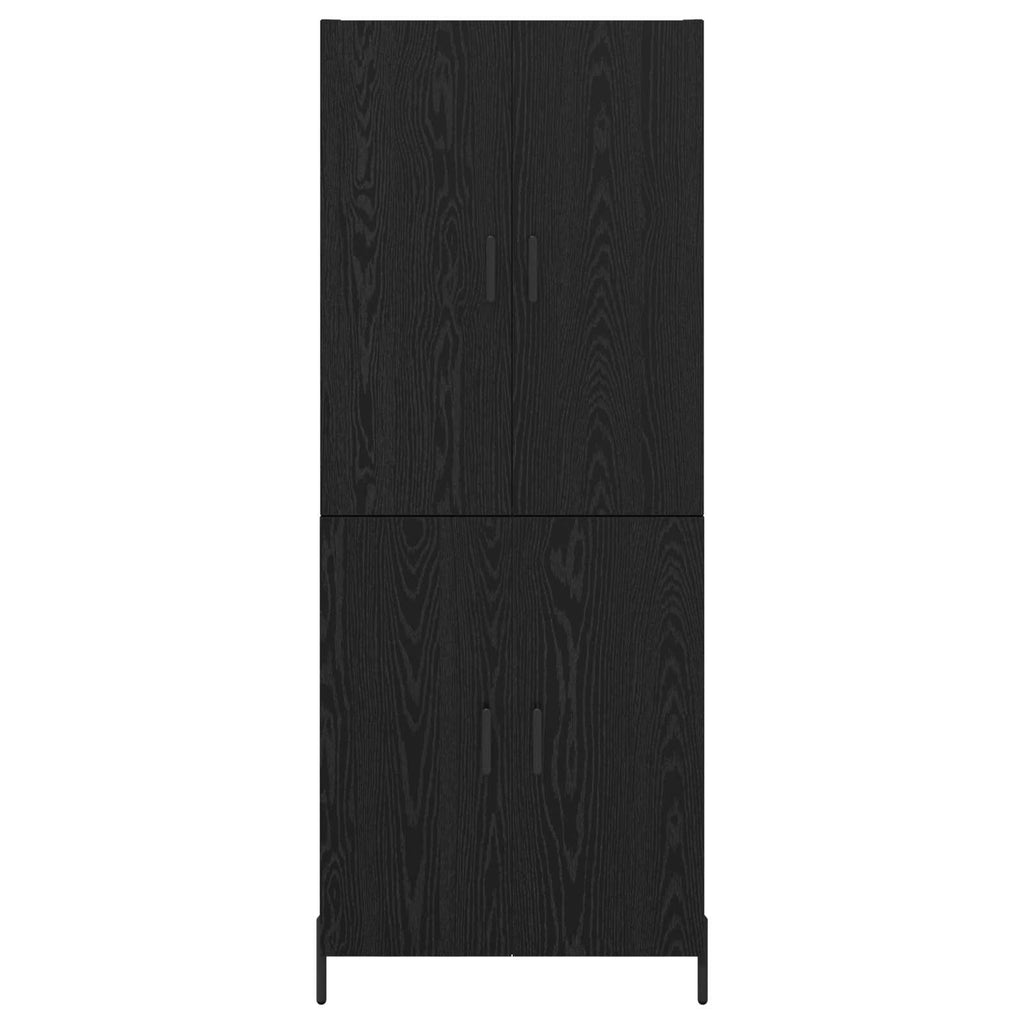 Highboard Schwarz Eichen-Optik 69,5 x 34 x 180 cm Holzwerkstoff