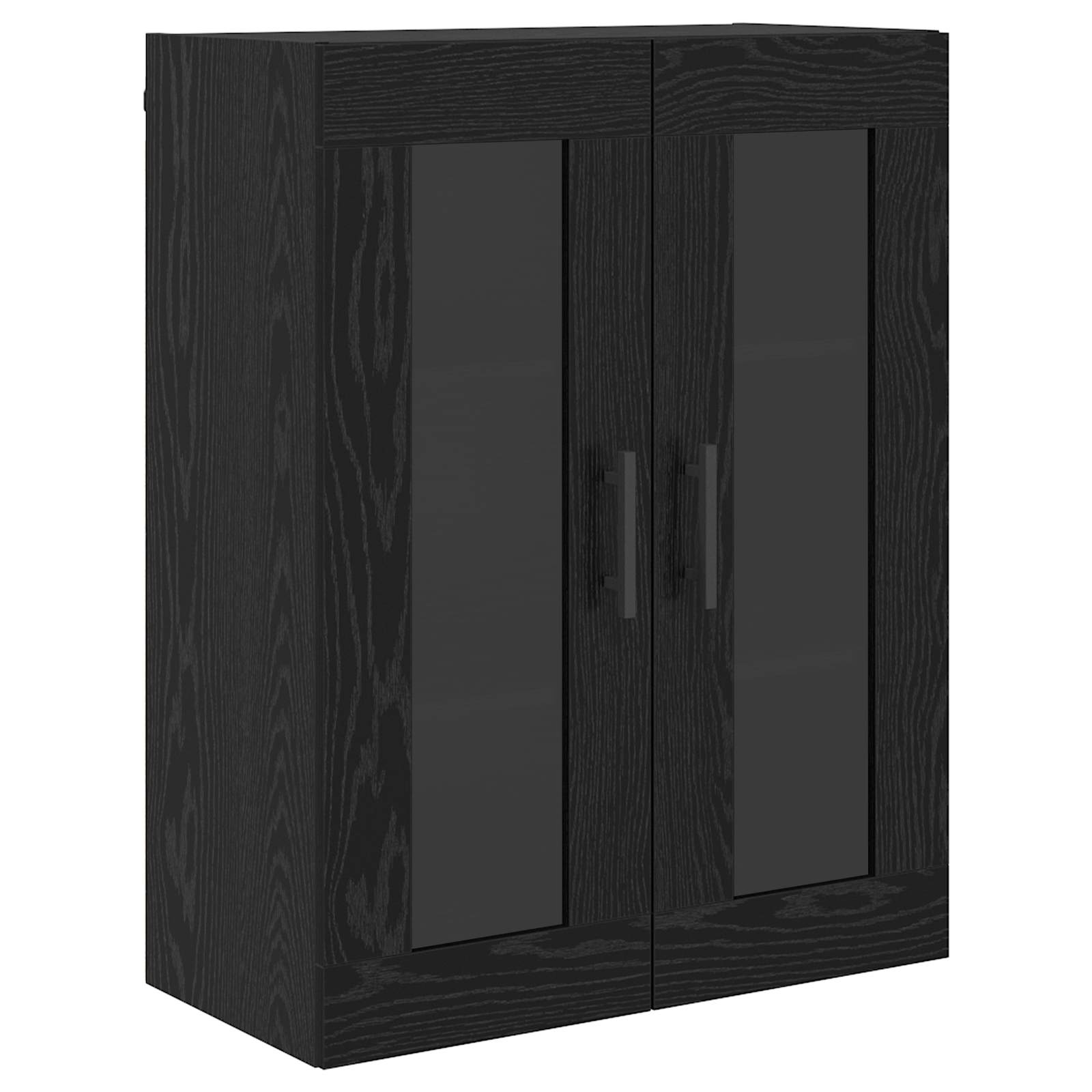Highboard 2 pcs Schwarz Eichen-Optik Engineered Wood und Glas