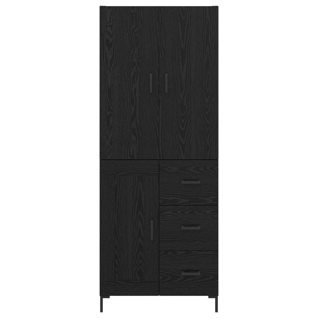 Highboard Schwarz Eichen-Optik 69,5 x 34 x 180 cm Holzwerkstoff