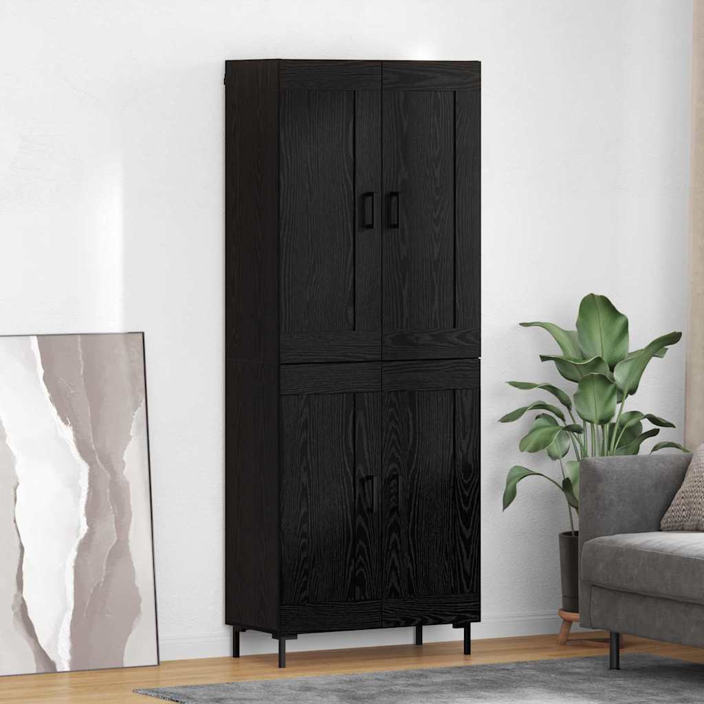 Highboard 2 pcs Schwarz Eichen-Optik Holzwerkstoff