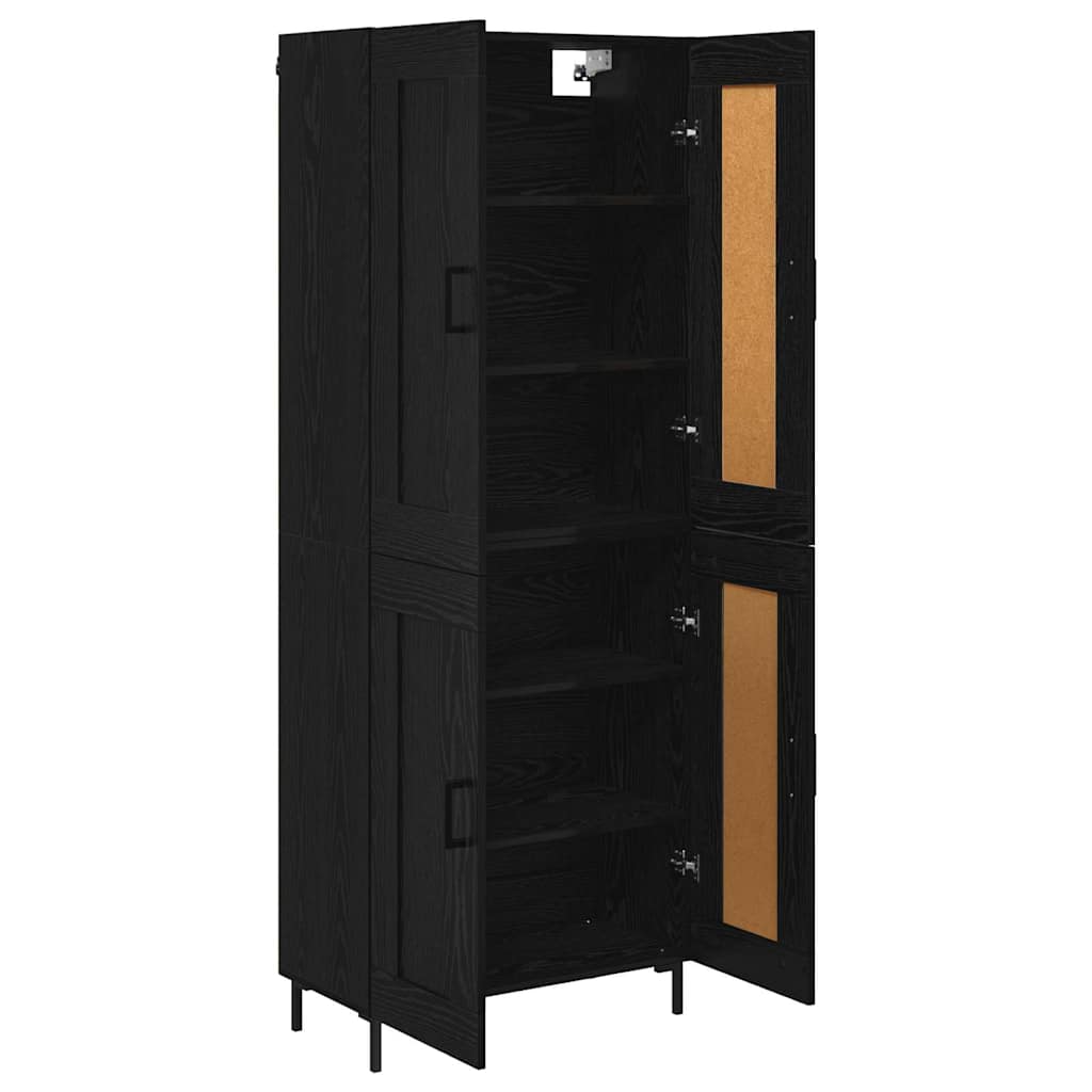 Highboard 2 pcs Schwarz Eichen-Optik Holzwerkstoff