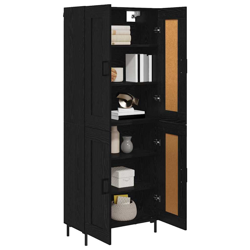 Highboard 2 pcs Schwarz Eichen-Optik Holzwerkstoff