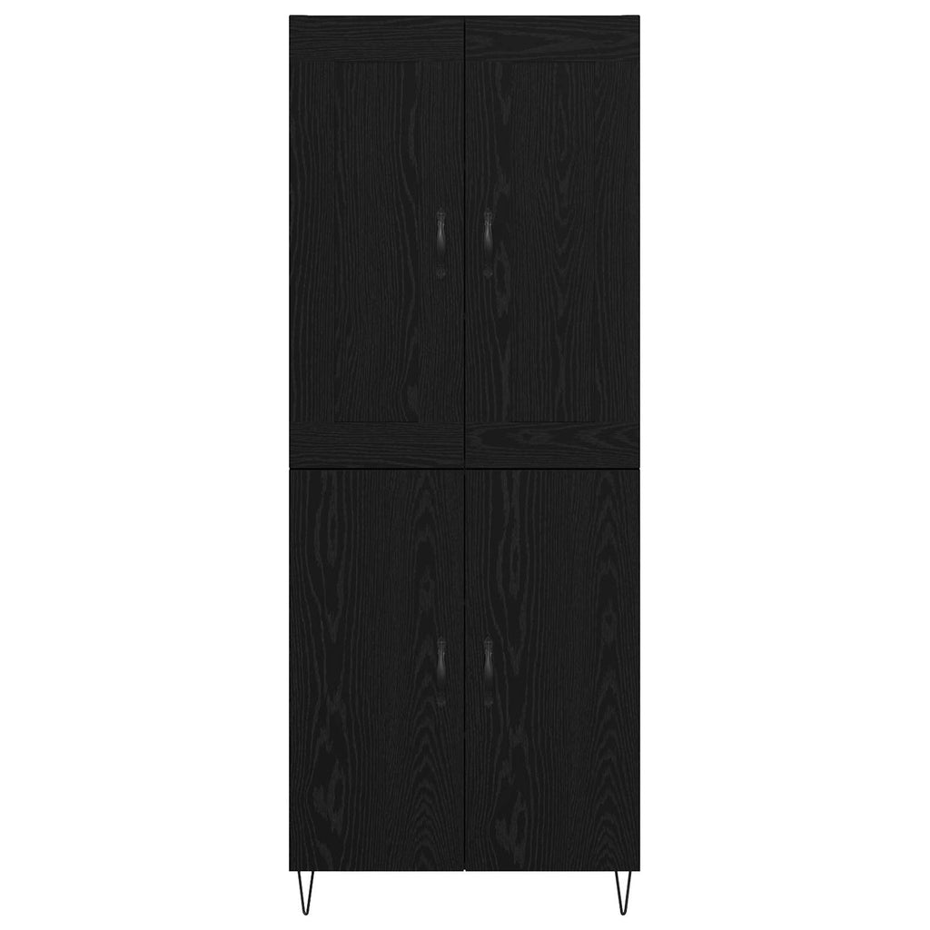 Highboard Schwarz Eichen-Optik 69,5 x 34 x 180 cm Holzwerkstoff