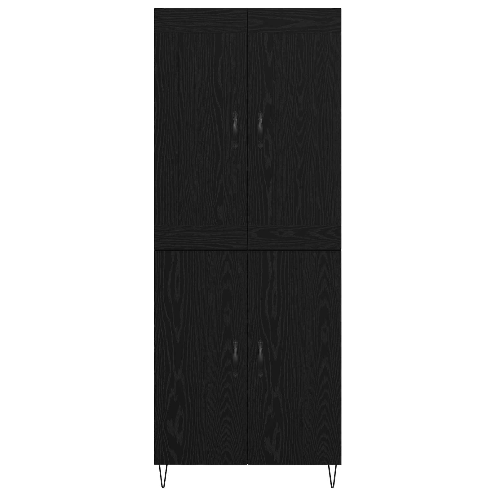 Highboard Schwarz Eichen-Optik 69,5 x 34 x 180 cm Holzwerkstoff