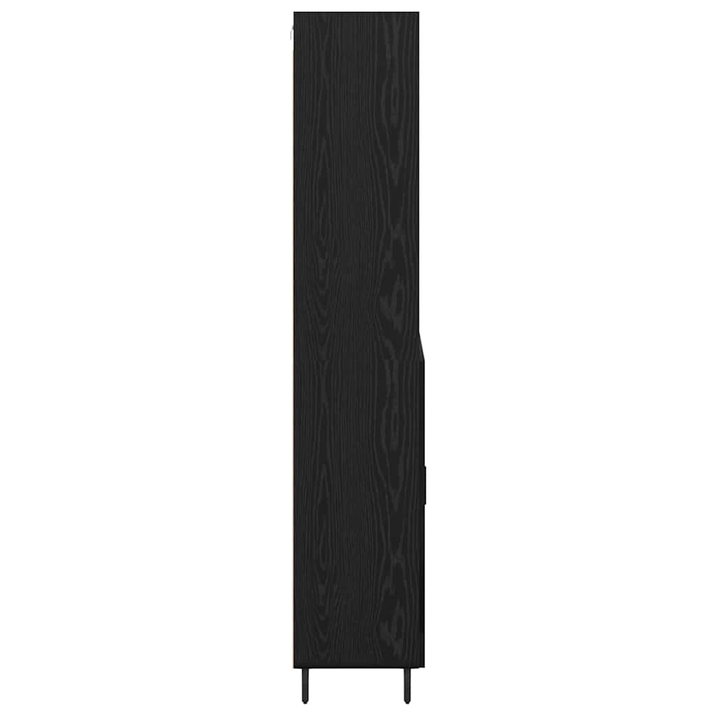 Highboard Schwarz Eichen-Optik 69,5 x 34 x 180 cm