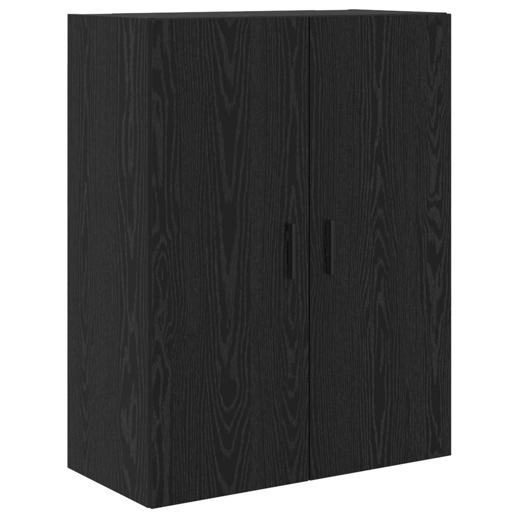 Highboard 2 pcs Schwarz Eichen-Optik Engineered Wood und Glas