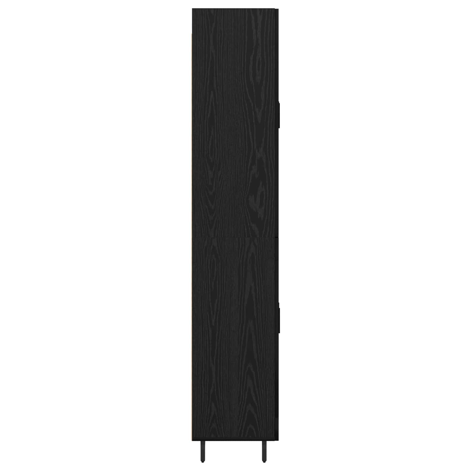 Highboard 2 pcs Schwarz Eichen-Optik Engineered Wood und Glas