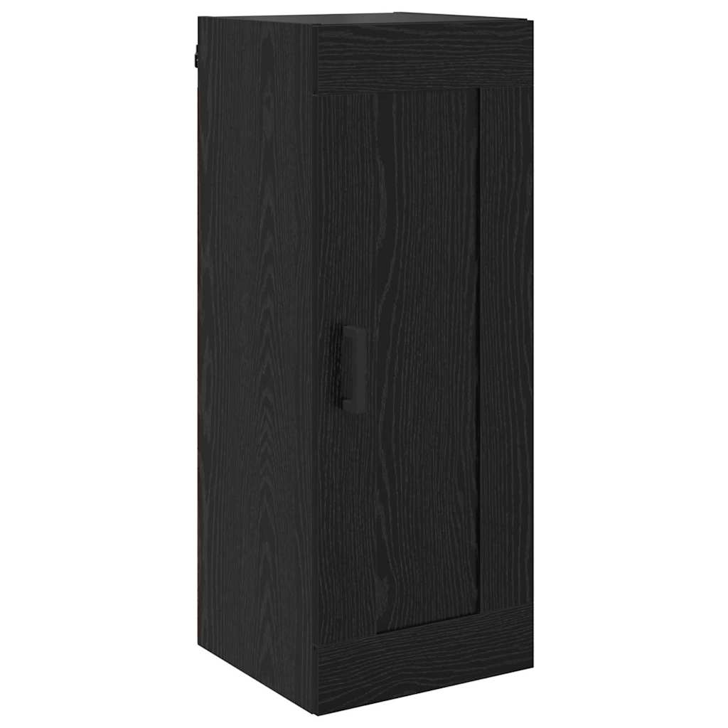 Highboard Schwarz Eichen-Optik 34,5 x 34 x 180 cm Holzwerkstoff