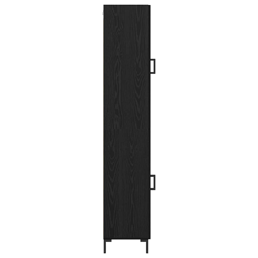 Highboard Schwarz Eichen-Optik 34,5 x 34 x 180 cm Holzwerkstoff