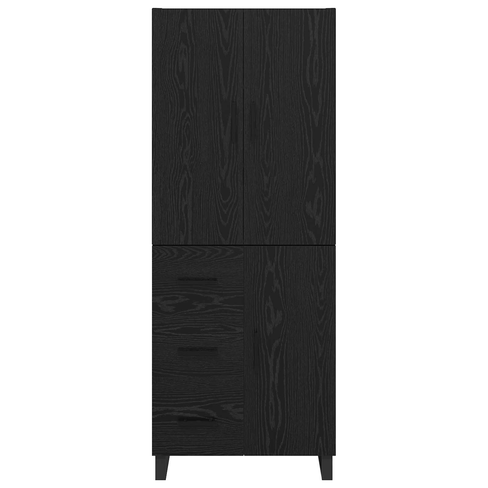 Highboard 2 pcs Schwarz Eichen-Optik 69,5 x 34 x 180 cm