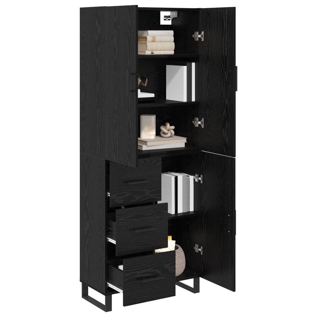 Highboard 2 pcs Schwarz Eichen-Optik 69,5 x 34 x 180 cm
