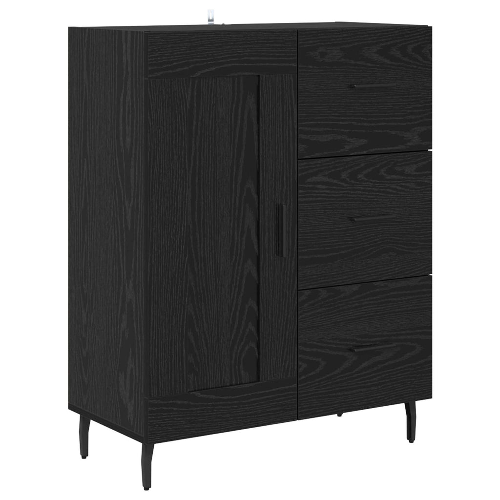 Highboard 2 pcs Schwarz Eichen-Optik Holzwerkstoff