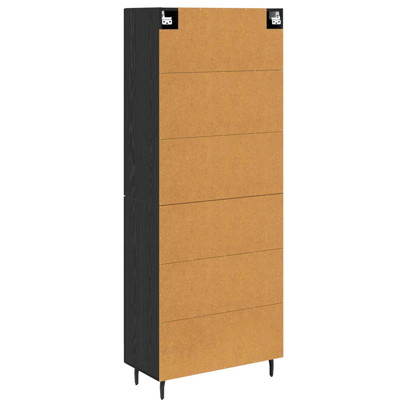 Highboard 2 pcs Schwarz Eichen-Optik Holzwerkstoff