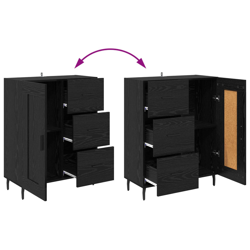 Highboard 2 pcs Schwarz Eichen-Optik Holzwerkstoff