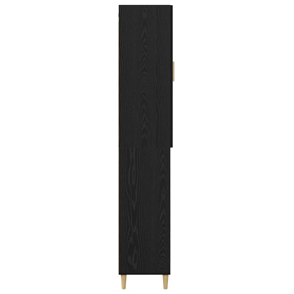 Highboard Schwarz Eichen-Optik 69,5 x 34 x 180 cm