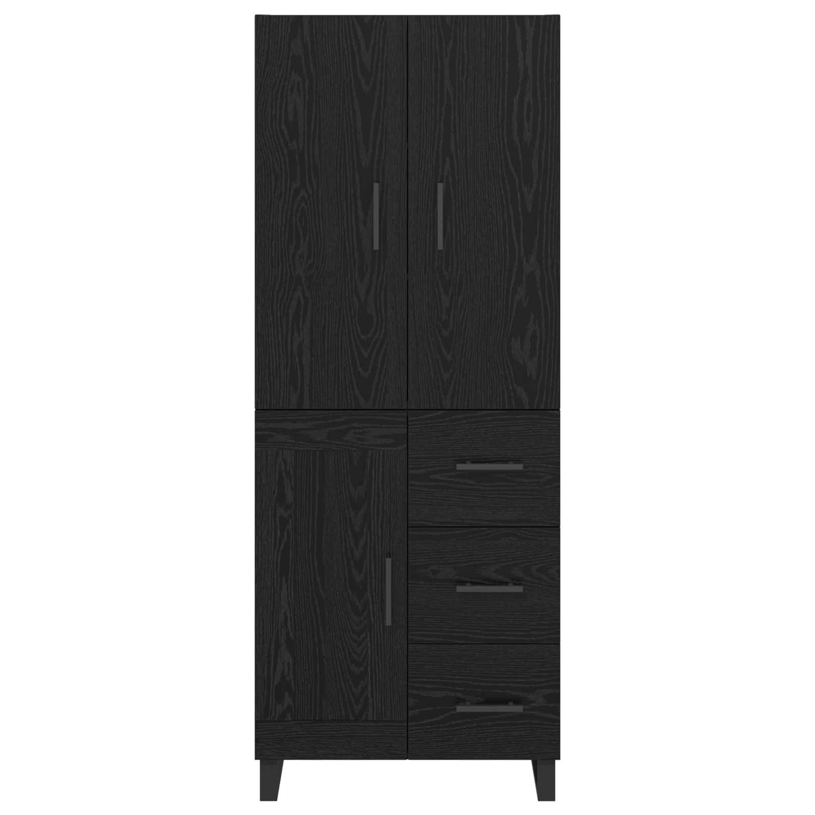Highboard 2 pcs Schwarz Eichen-Optik 69,5 x 34 x 180 cm