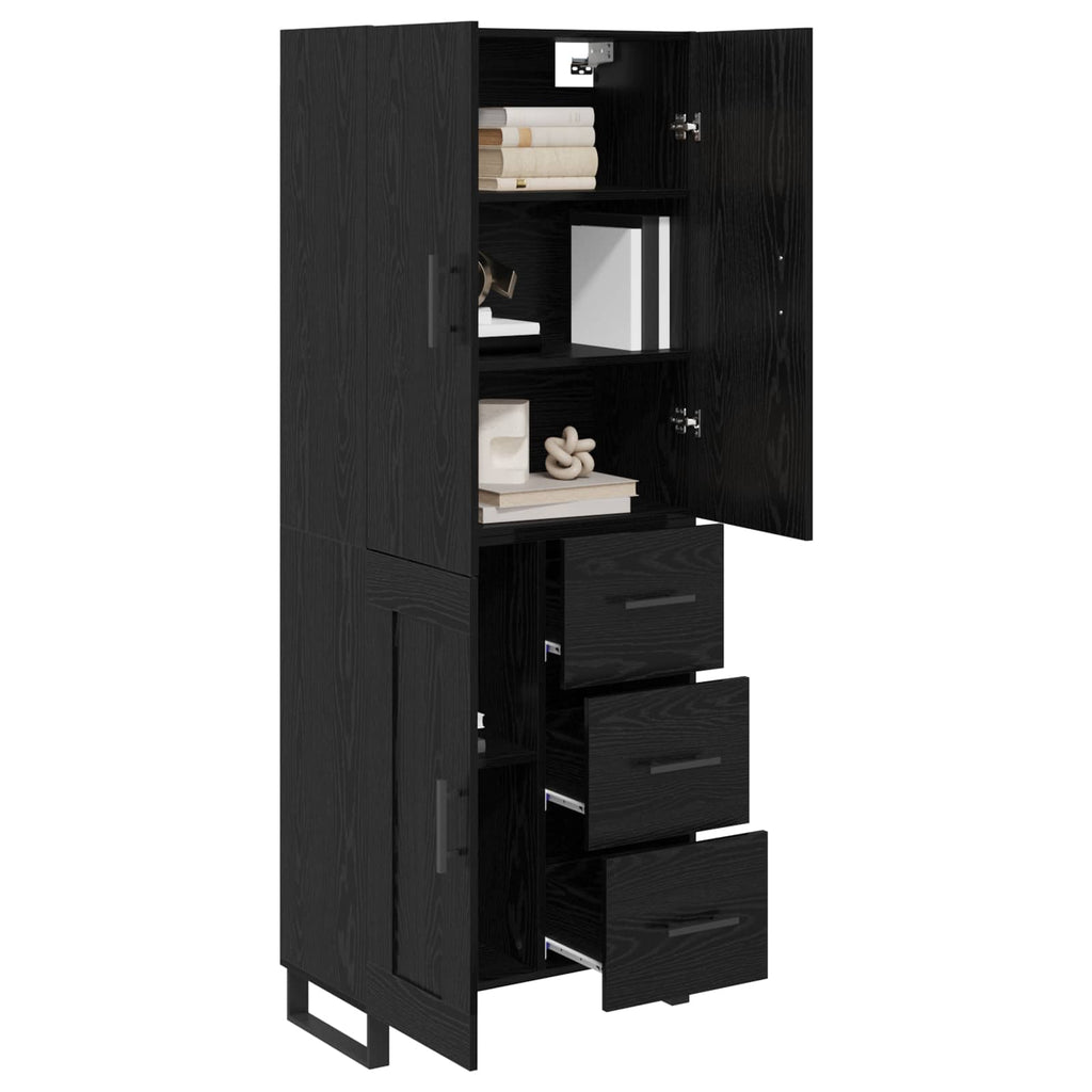 Highboard 2 pcs Schwarz Eichen-Optik 69,5 x 34 x 180 cm