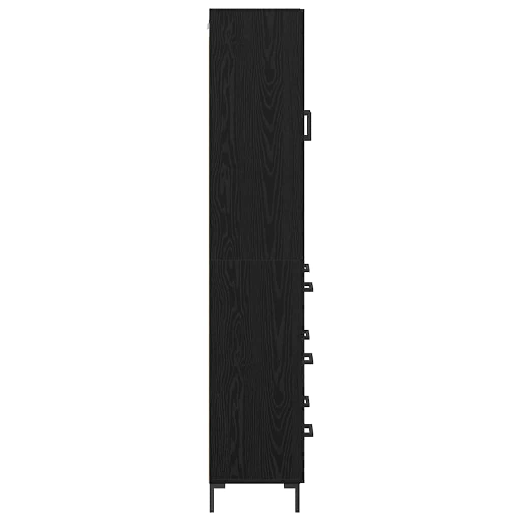 Highboard 2 pcs Schwarz Eichen-Optik Holzwerkstoff
