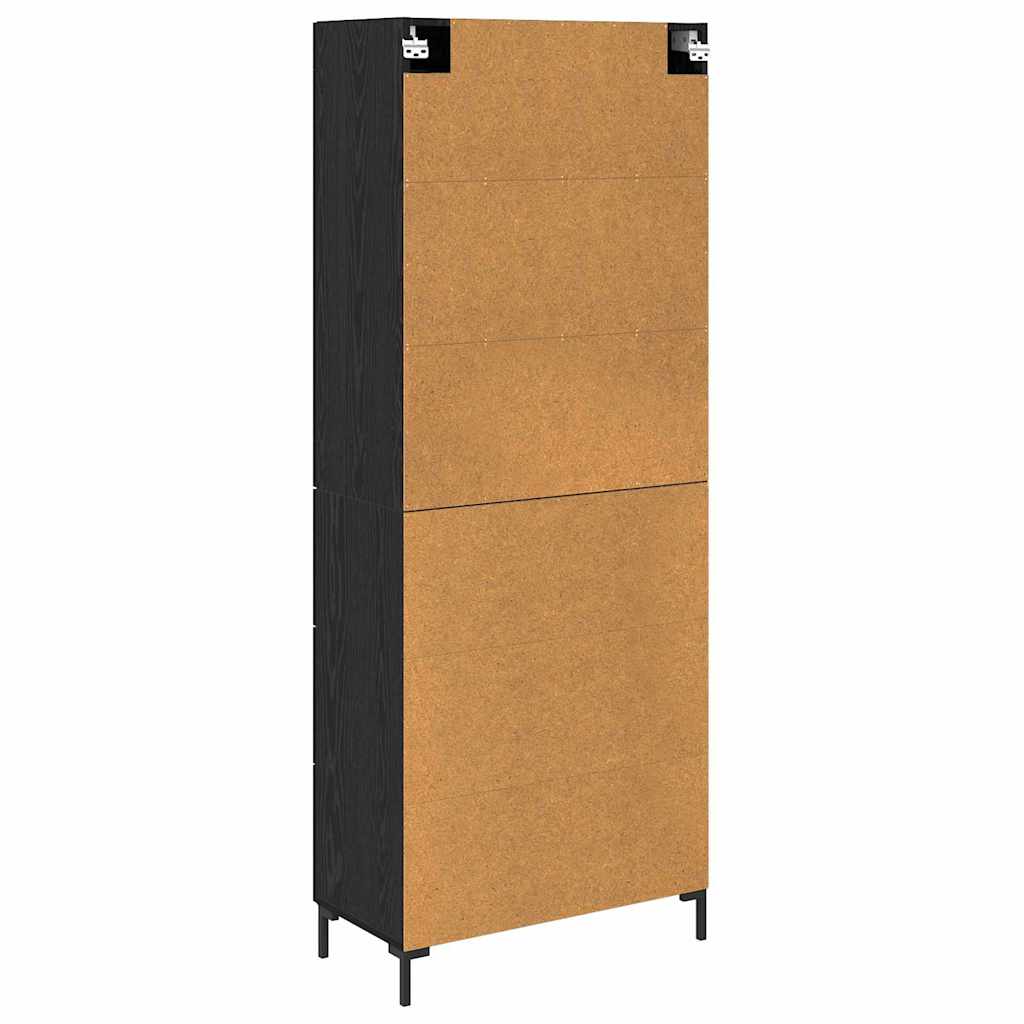 Highboard 2 pcs Schwarz Eichen-Optik Holzwerkstoff