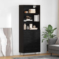 Highboard 2 pcs Schwarz Eichen-Optik Holzwerkstoff