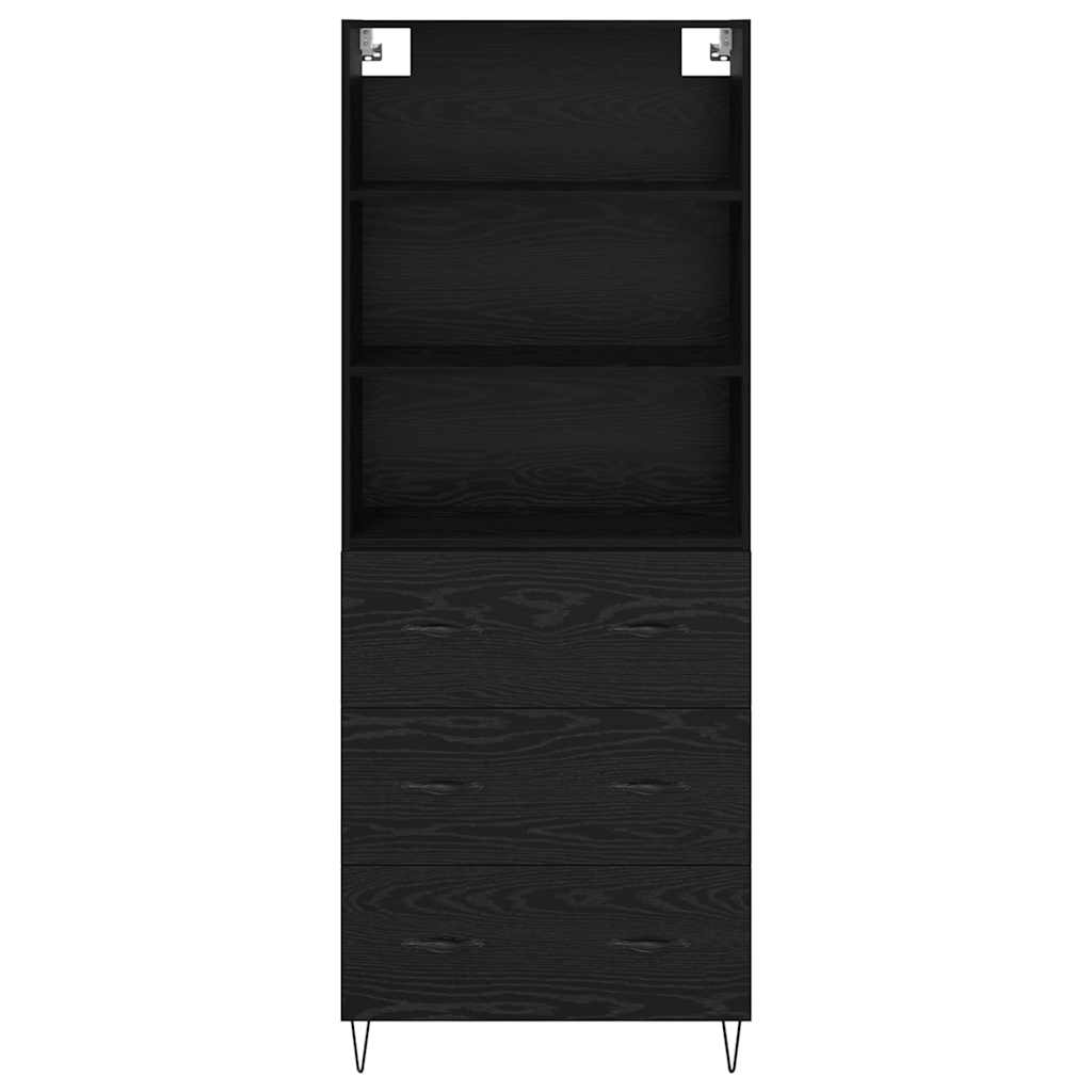 Highboard 2 pcs Schwarz Eichen-Optik Holzwerkstoff