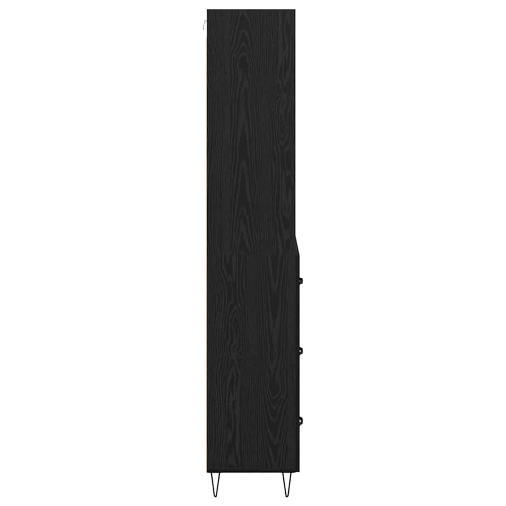Highboard 2 pcs Schwarz Eichen-Optik Holzwerkstoff
