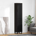Highboard Schwarz Eichen-Optik 34,5 x 34 x 180 cm Holzwerkstoff