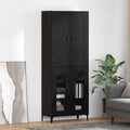 Highboard Schwarz Eichen-Optik 69,5 x 34 x 180 cm Holzwerkstoff