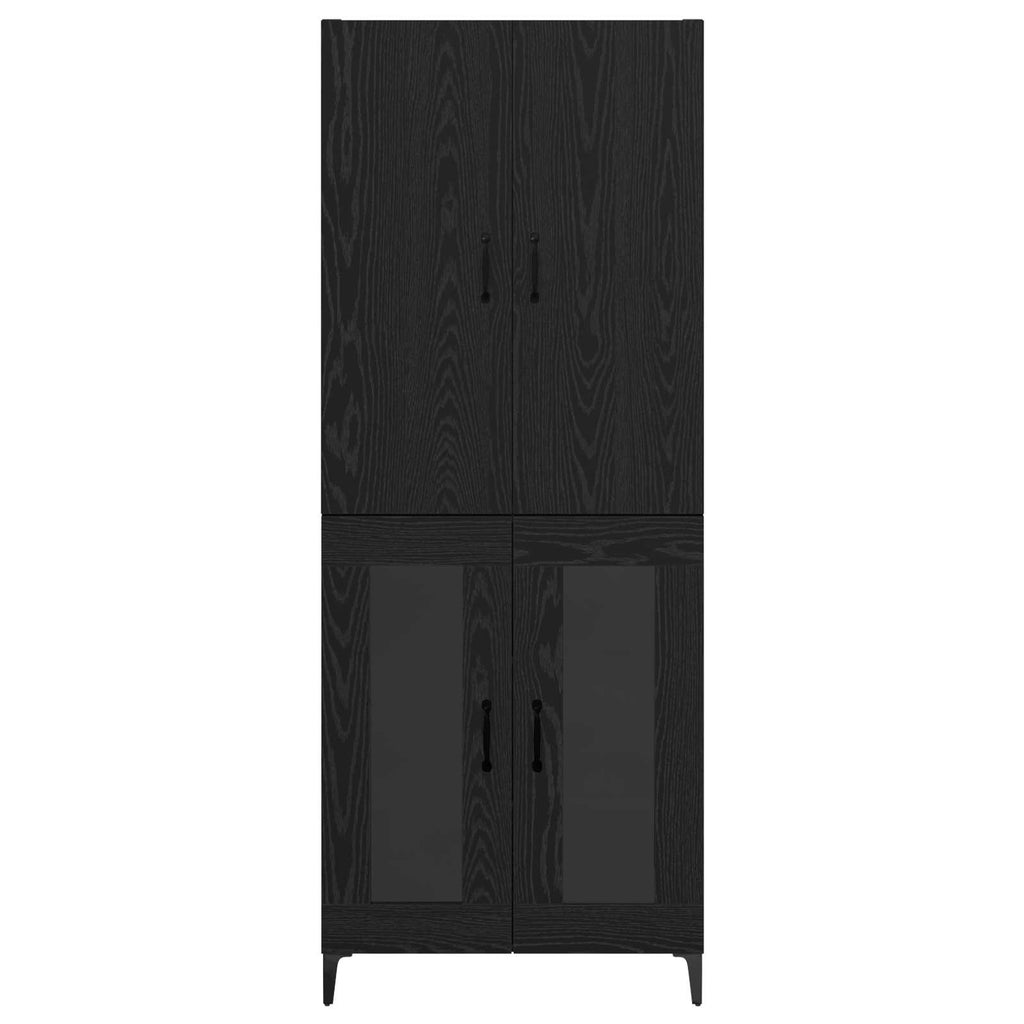 Highboard Schwarz Eichen-Optik 69,5 x 34 x 180 cm Holzwerkstoff