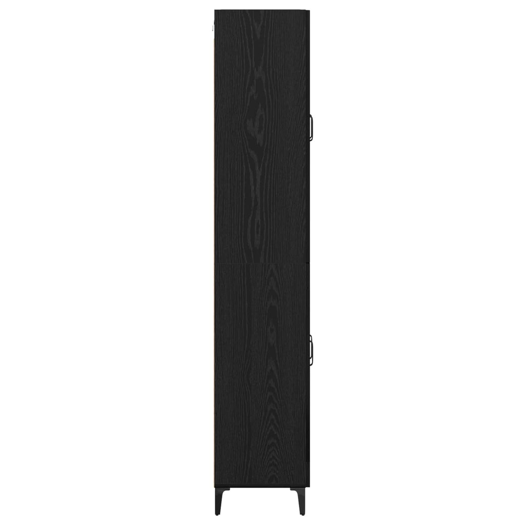 Highboard Schwarz Eichen-Optik 69,5 x 34 x 180 cm Holzwerkstoff