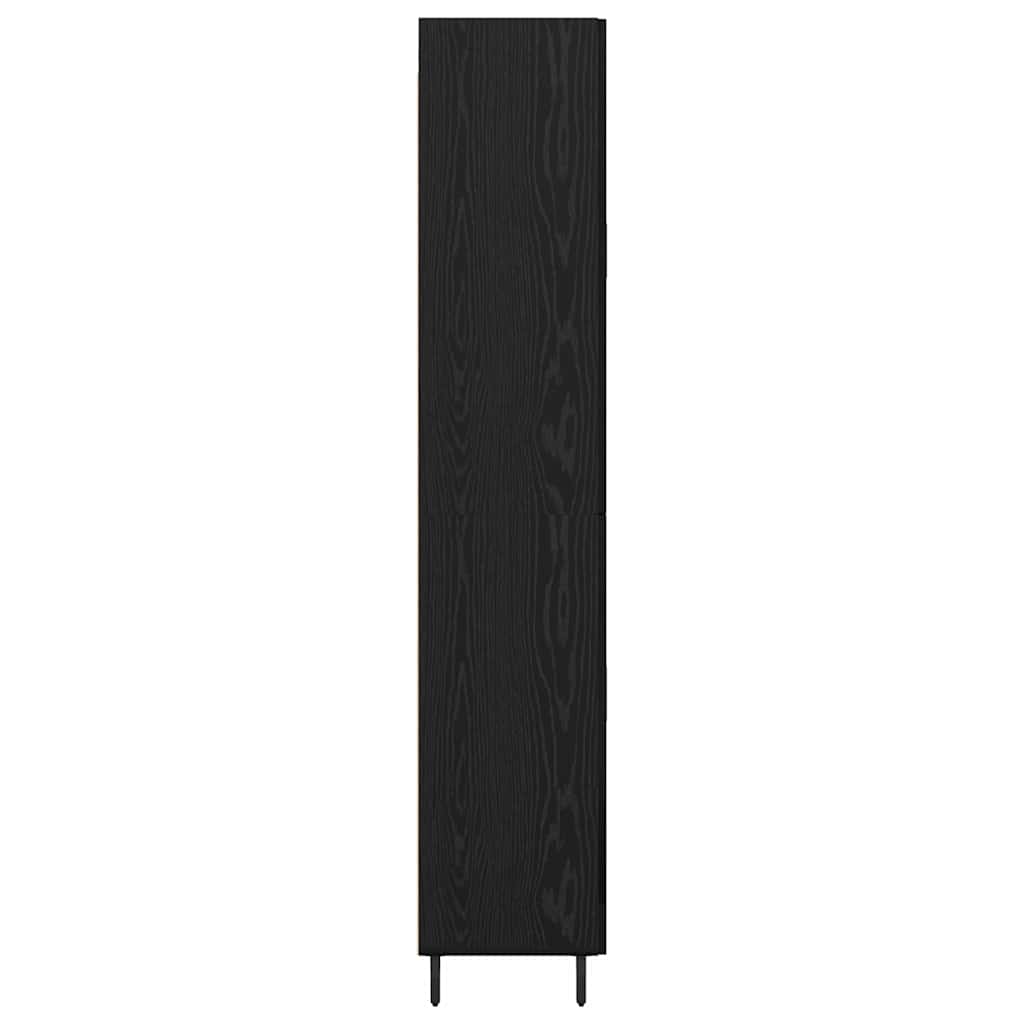 Highboard 2 pcs Schwarz Eichen-Optik Engineered Wood und Glas